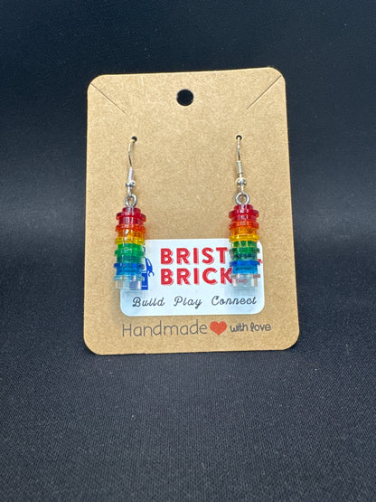 A007 - Rainbow Round Stack Earrings Translucent