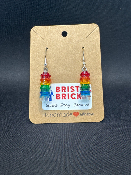 A007 - Rainbow Round Stack Earrings Translucent