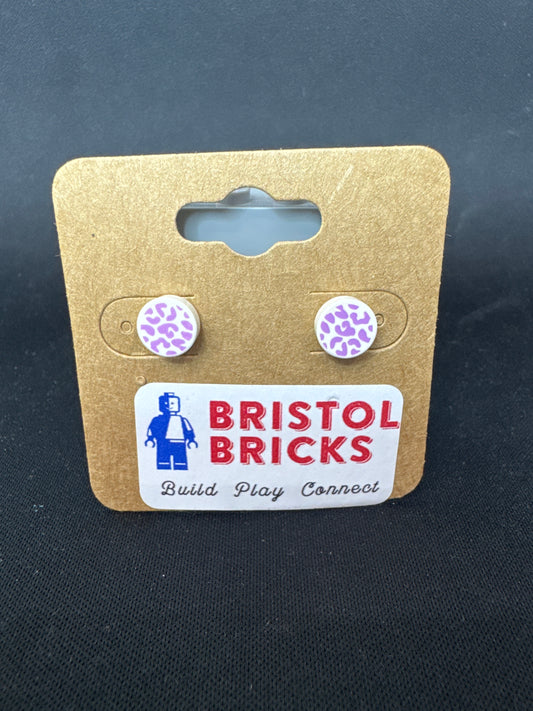 A236 - Purple Leopard Print Earrings