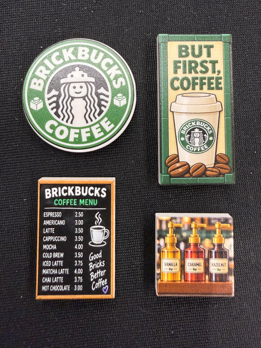 Brickbucks Tile Set of 4 (A) - Custom Prints on Lego Tiles
