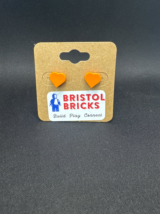 A146 - Heart Earrings, Orange