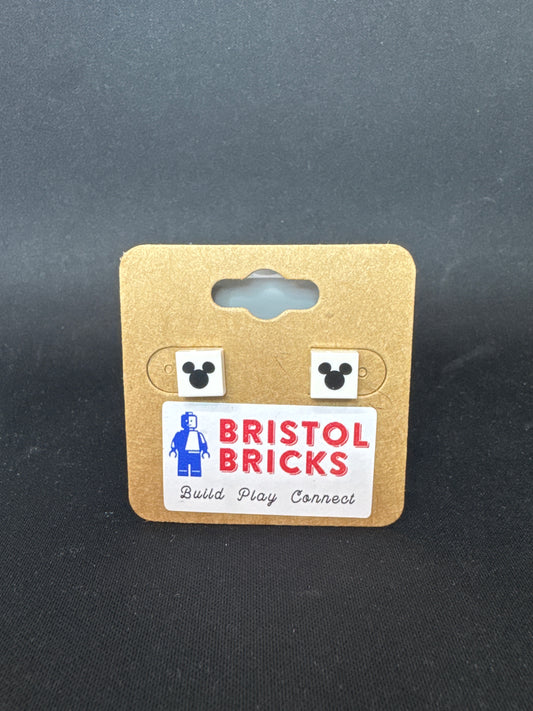 A226 - Mickey Mouse Head Square Earrings