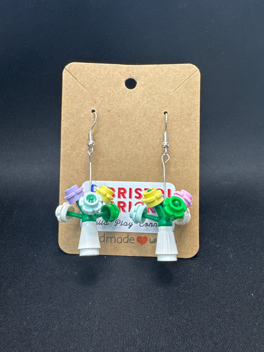 A154 - Flower Pot Earrings, Lg.