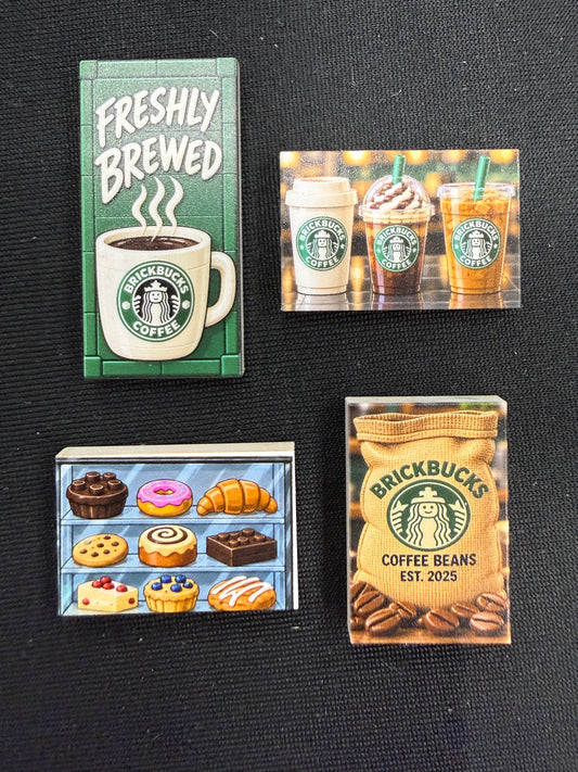Brickbucks Tile Set of 4 (B) - Custom Prints on Lego Tiles
