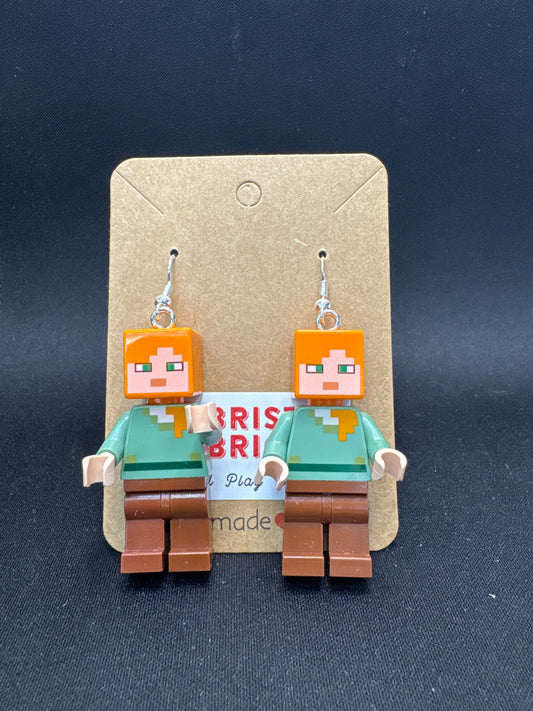 A199 - Minecraft Alex Earrings
