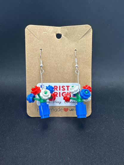 A154 - Flower Pot Earrings, Lg.