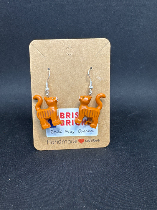 A097 - Orange Cat Earrings