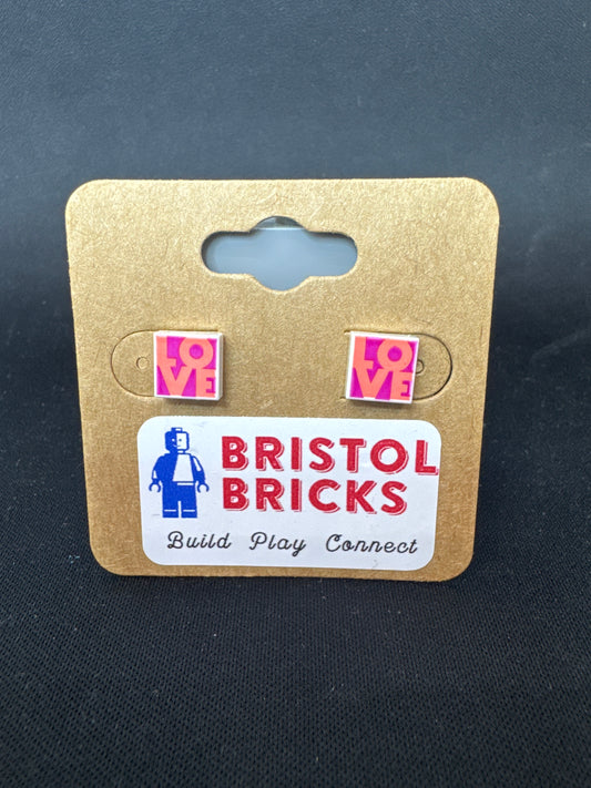 A238 - Coral LOVE Earrings