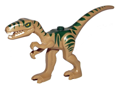 galli01 - 98166pb01 - Dinosaur Coelophysis / Gallimimus with Dark Green Stripes and Yellow Eyes Pattern