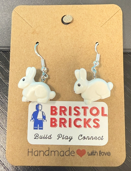 A149 - White Bunny Earrings