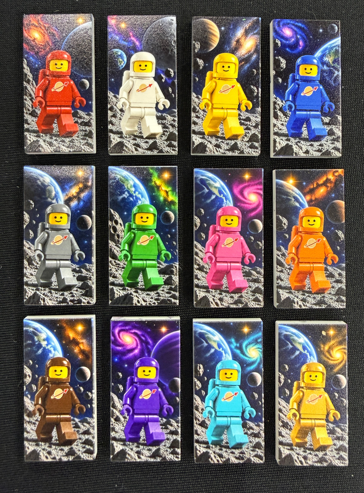 LEGO Space Tile Set of 12 - Custom Prints on Lego Tiles