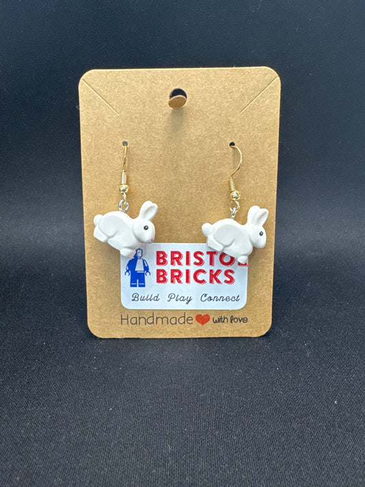 A149 - White Bunny Earrings