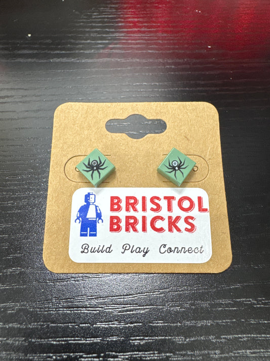 A214 - Spider Square Tile Earrings