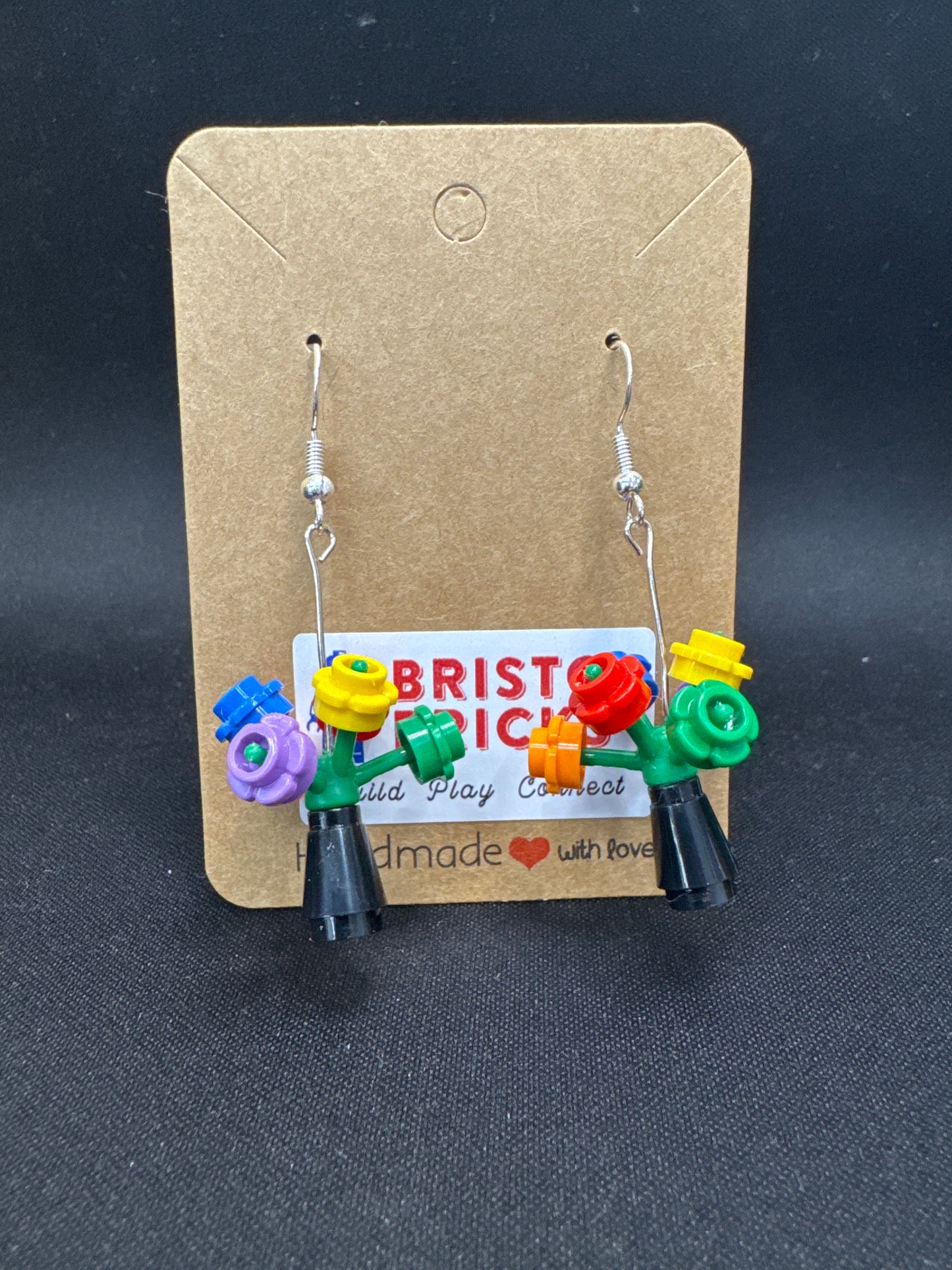 A154 - Flower Pot Earrings, Lg.