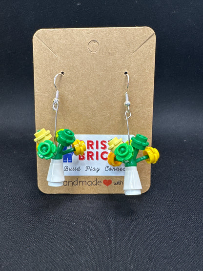 A154 - Flower Pot Earrings, Lg.