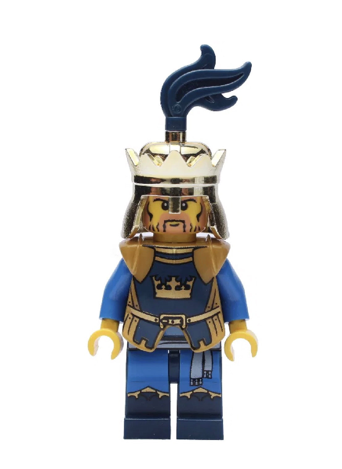 cas425 - Fantasy Era - Crown King, No Cape, Printed Legs, Dark Blue Plume