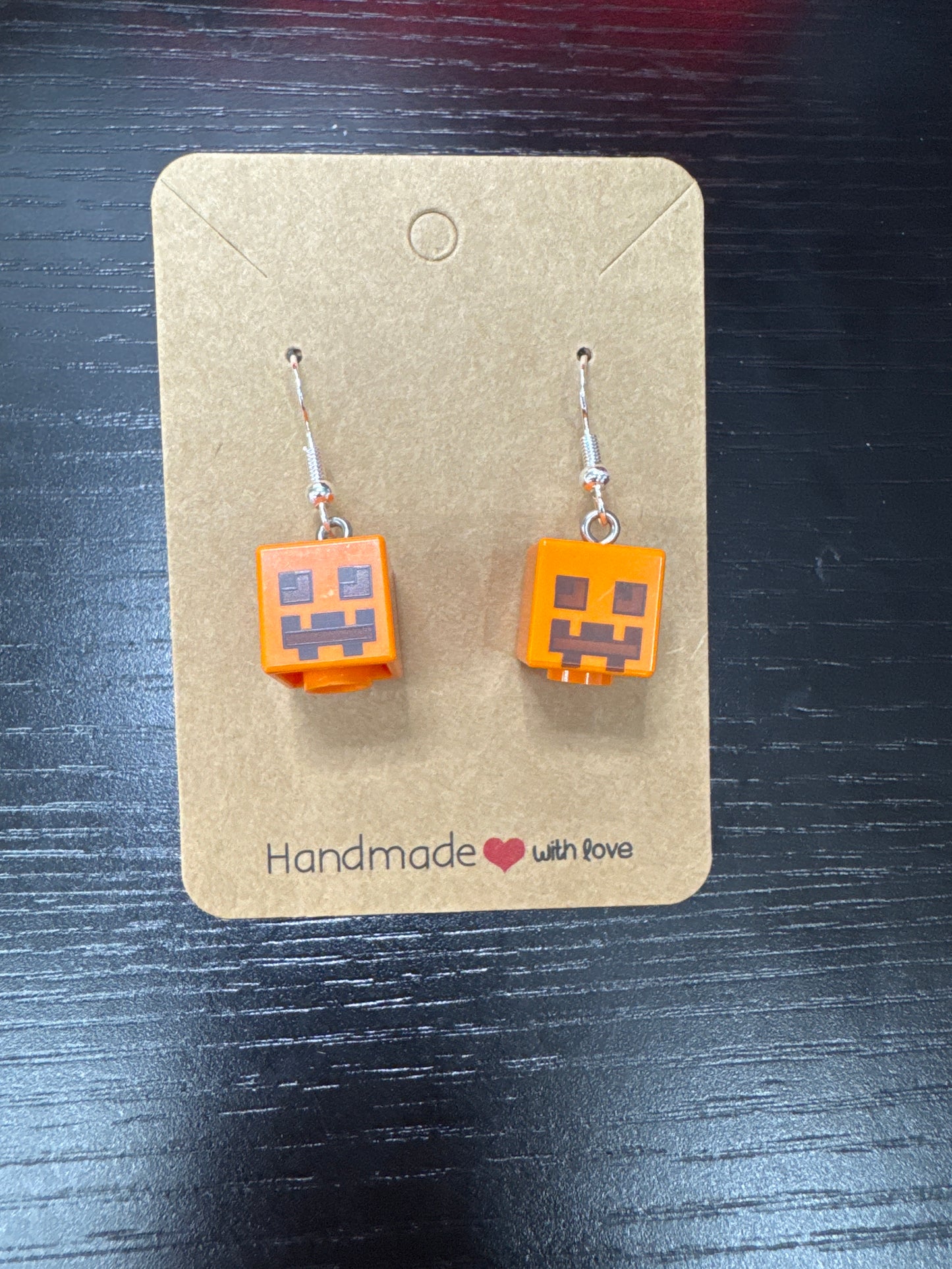 A223 - Minecraft Pumpkin Head Earrings
