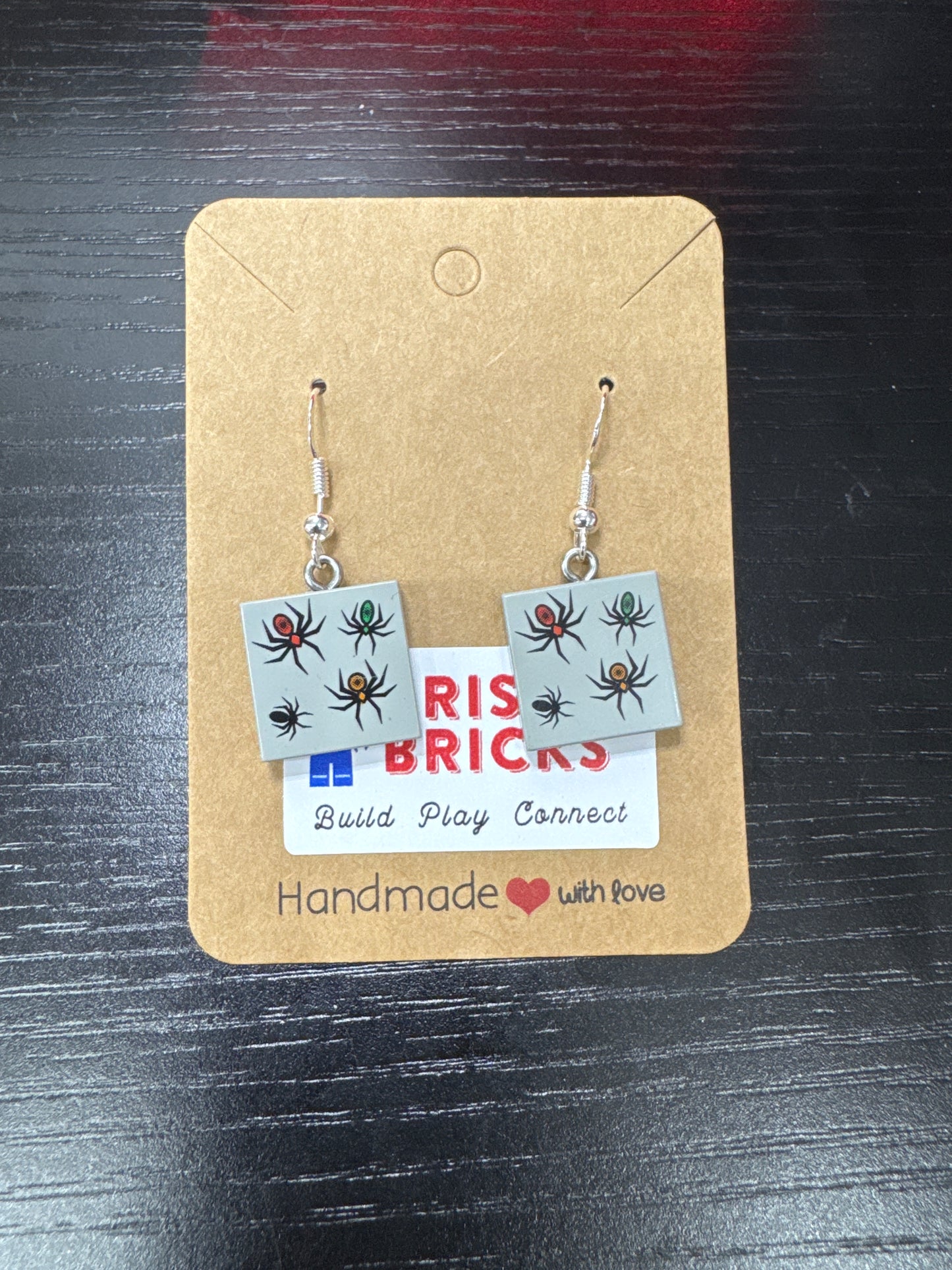 A222 - Large Spider Tile Earrings