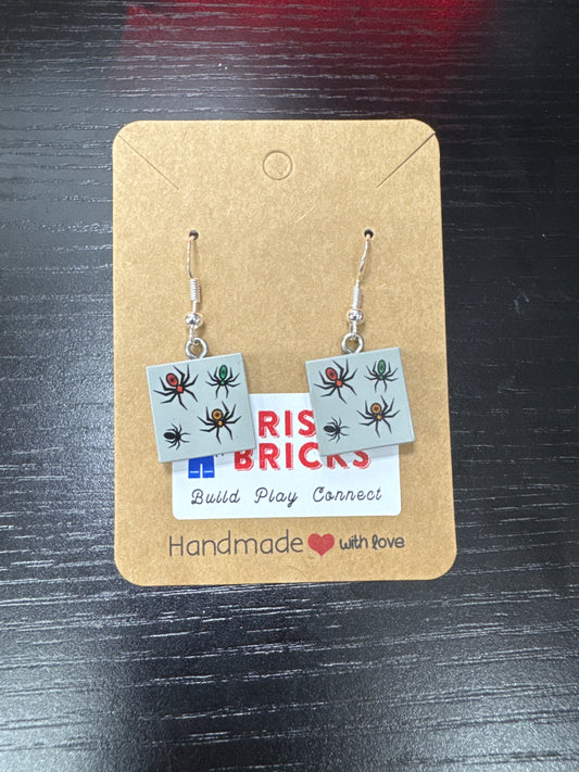 A222 - Large Spider Tile Earrings