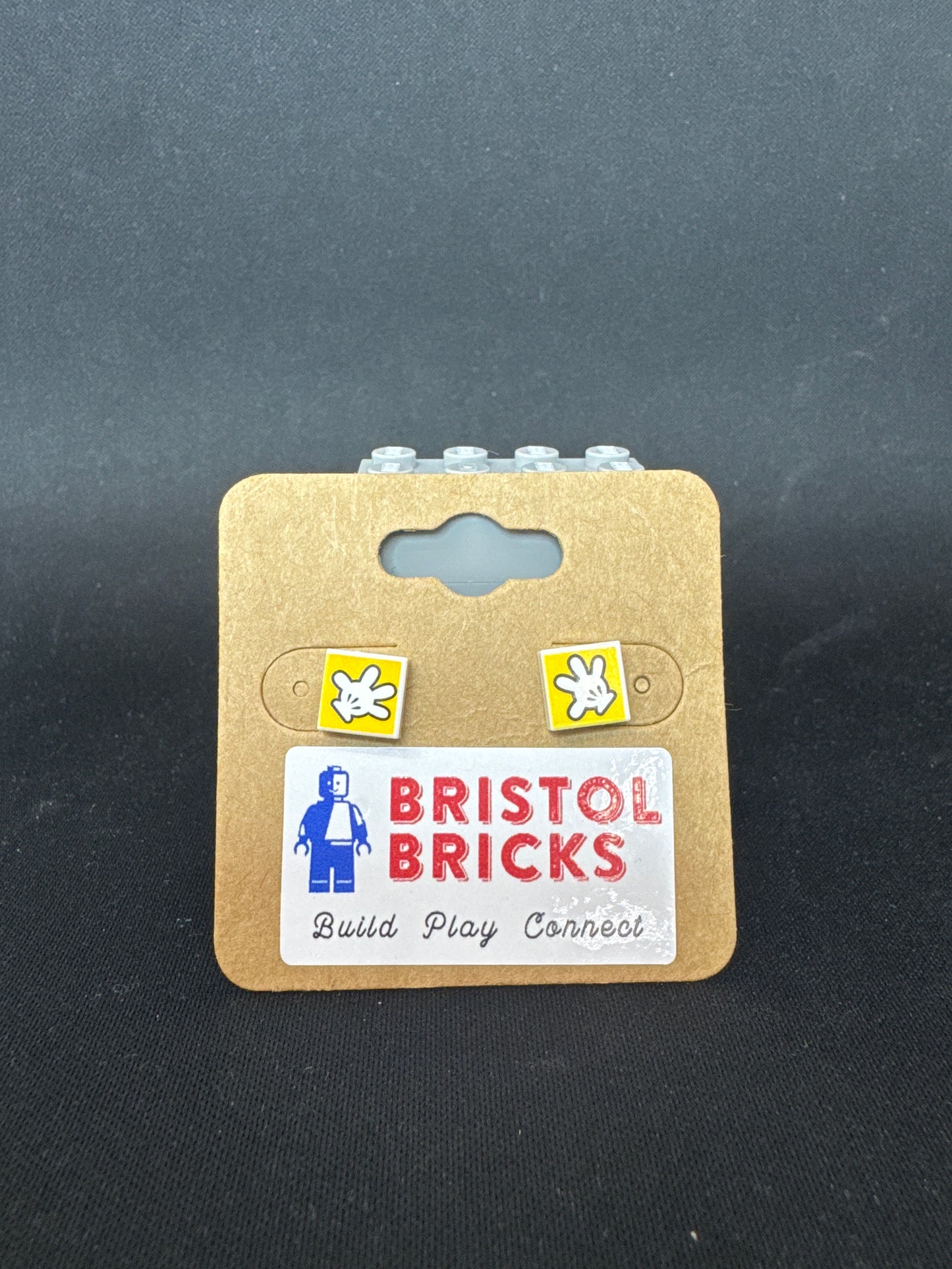 A229 - Mickey Mouse Gloves Square Earrings