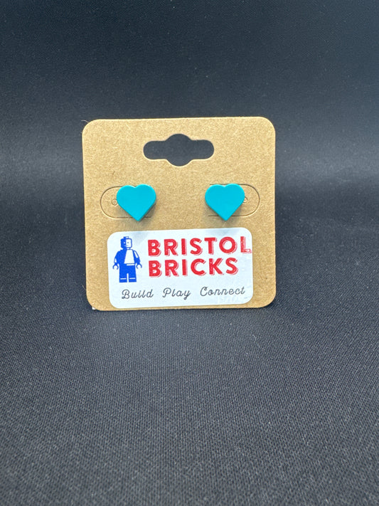 A145 - Heart Earrings, Turquoise