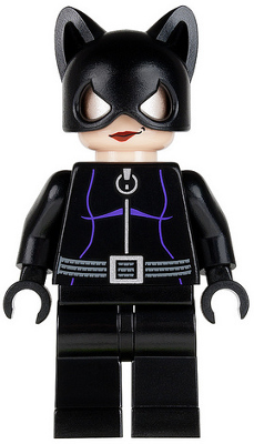bat003 - Catwoman - Black Suit with Dark Purple Trim, Red Lips