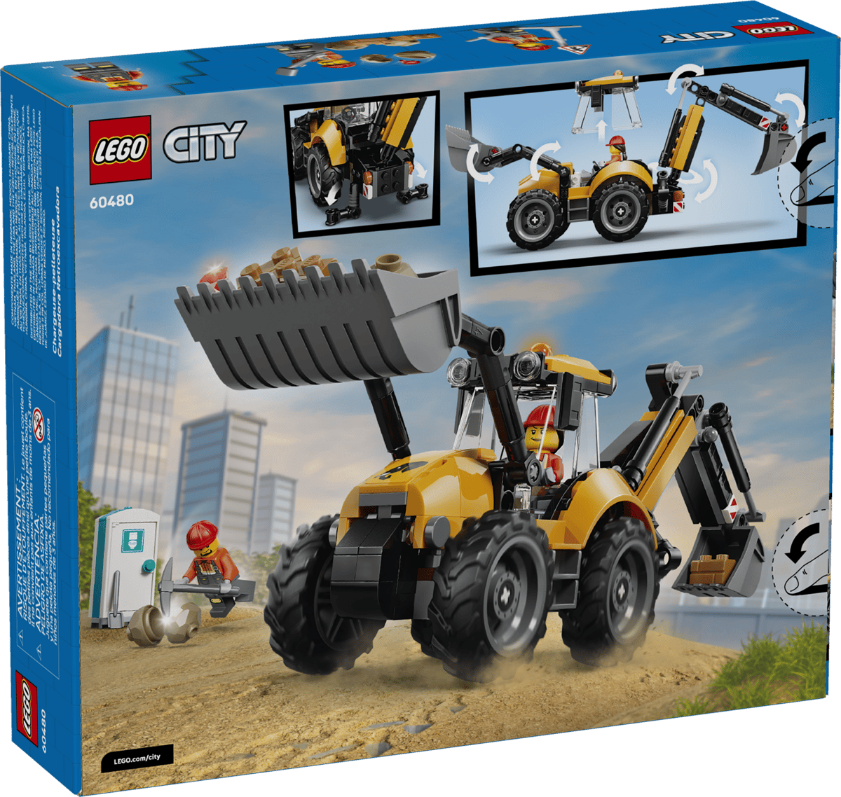 60480 - Yellow Backhoe Loader