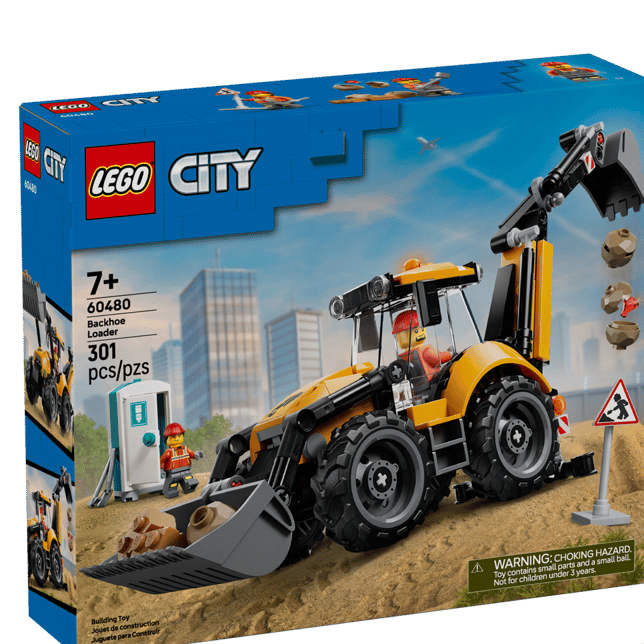 60480 - Yellow Backhoe Loader