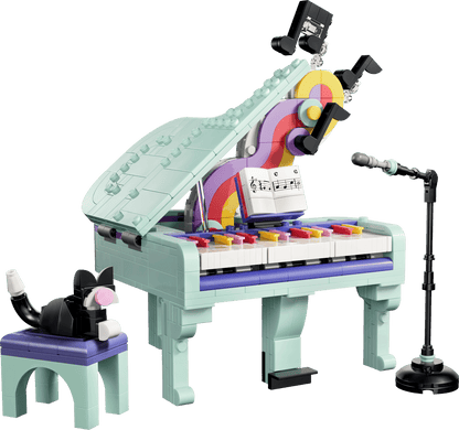31392 - Music Decor Piano with Cat