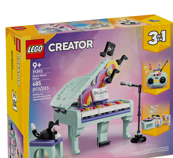 31392 - Music Decor Piano with Cat
