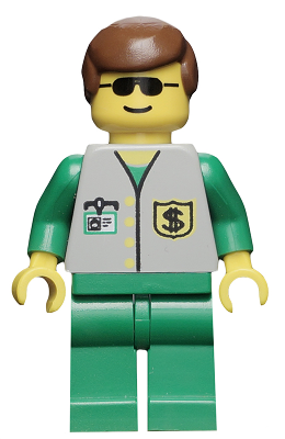 bnk001 - Bank - Green Legs, Brown Male Hair