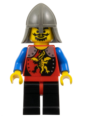 cas016 - Dragon Knight 2 - Black Legs with Red Hips, Dark Gray Helmet with Neck Protector