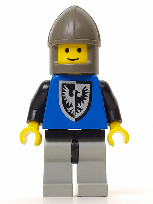cas102 - Black Falcon - 1992 Original Release - Light Gray Legs with Black Hips, Dark Gray Chin-Guard