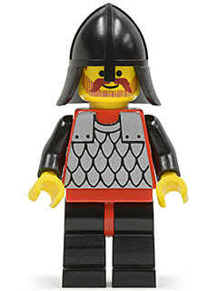 cas149 - Scale Mail - Red with Black Arms, Black Legs with Red Hips, Black Neck-Protector