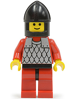 cas161 - Scale Mail - Red with Red Arms, Red Legs with Black Hips, Black Chin-Guard