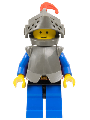 cas171 - Breastplate - Armor over Red, Dark Gray Helmet and Visor, Red Feather