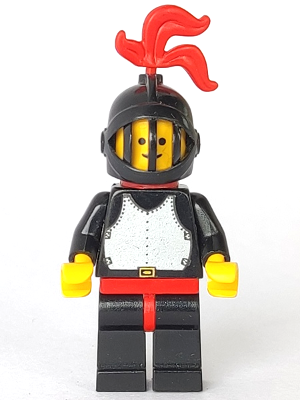 cas175 - Breastplate - Black, Black Legs with Red Hips, Black Grille Helmet, Red Plume, Red Plastic Cape