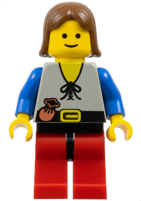 cas220 - Peasant - Red Legs with Black Hips, Brown Female Hair