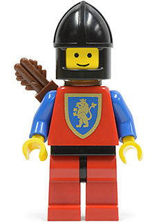 cas222 - Crusader Lion - Red Legs with Black Hips, Black Chin-Guard, Quiver