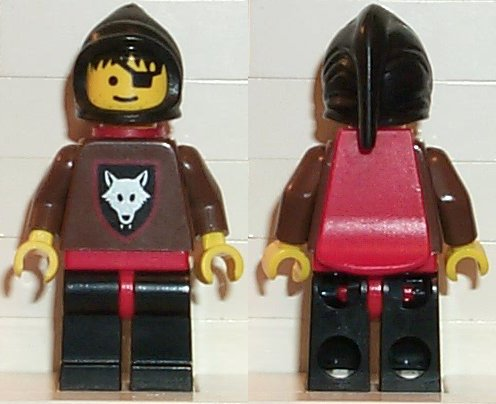 cas234 - Wolfpack - Eye Patch, Brown Arms and Black Legs, Black Hood and Red Cape