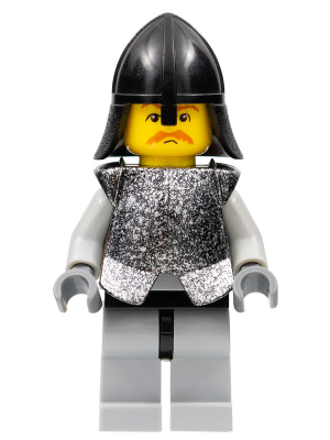 cas305 - Breastplate - Armor over Light Bluish Gray, Black Neck-Protector, Brown Moustache