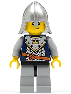 cas337 - Fantasy Era - Crown Knight Scale Mail with Crown, Helmet with Neck Protector, Scowl