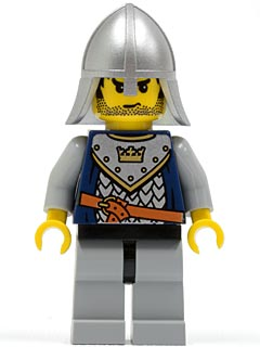 cas360 - Fantasy Era - Crown Knight Scale Mail with Crown, Helmet with Neck Protector, Black Messy Hair and Stubble