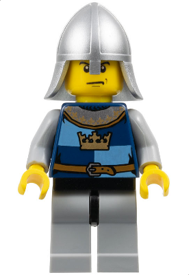 cas362 - Fantasy Era - Crown Knight Quarters, Helmet with Neck Protector, Scowl