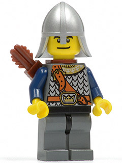 cas383 - Fantasy Era - Crown Knight Scale Mail with Chest Strap, Helmet with Neck Protector, Dual Sided Head, Quiver