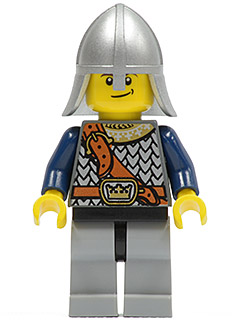 cas417 - Fantasy Era - Crown Knight Scale Mail with Chest Strap, Helmet with Neck Protector, Crooked Smile