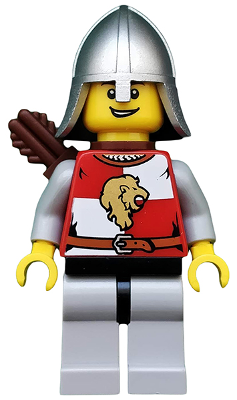 cas449 - Kingdoms - Lion Knight Quarters, Helmet with Neck Protector, Quiver, Open Grin