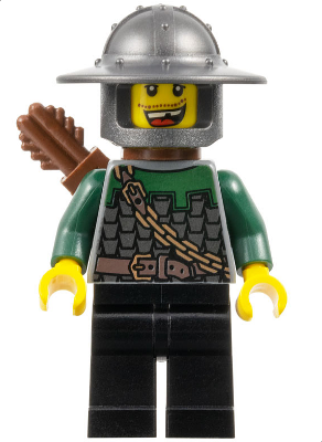 cas494 - Kingdoms - Dragon Knight Scale Mail with Chain and Belt, Helmet with Broad Brim, Quiver, Missing Tooth