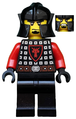 cas537 - Castle - Dragon Knight Scale Mail with Dragon Shield, Cheek Protection Helmet, Bushy Eyebrows