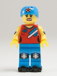 col136 - Roller Derby Girl, Series 9 (Minifigure Only without Stand and Accessories)